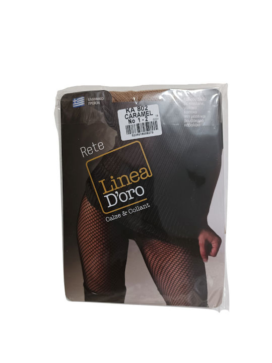 Linea D'oro Women's Pantyhose Net Beige