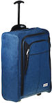 Colorlife Cabin Travel Suitcase Fabric Blue with 2 Wheels Height 55cm