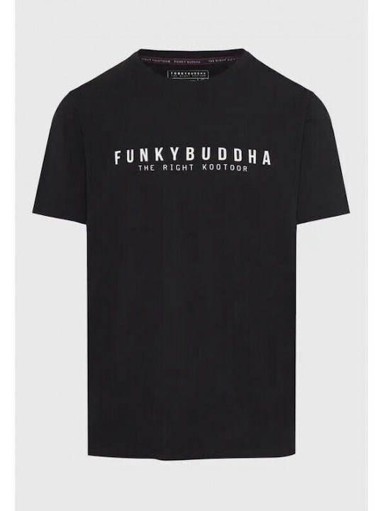 Funky Buddha Tricou pentru bărbați cu mâneci scurte Negru