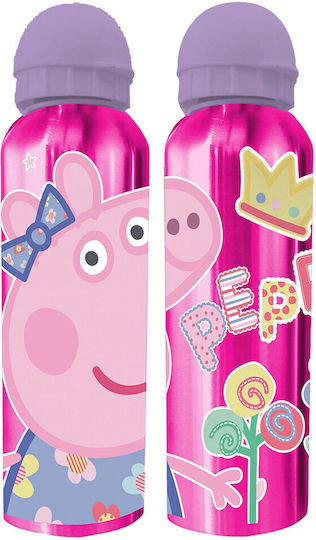 Peppa Pig Παιδικό Παγούρι Peppa Pig Ανοξείδωτο Μωβ Καπάκι 500ml