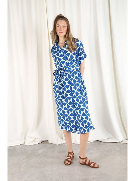 Achilleas Accessories Summer Shirt Dress Dress Blue