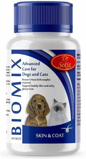 Dr Sekiz Biomix Multivitamins for Dogs and Cats in Tablets 100 tabs for Skin & Hair