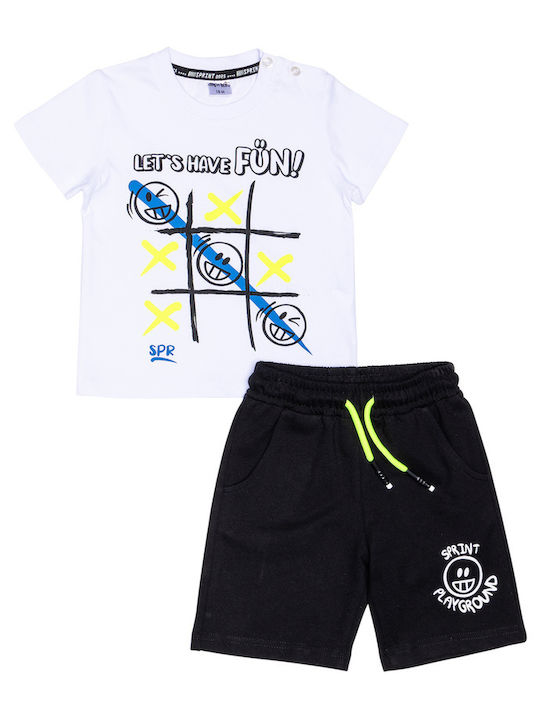 Sprint Kids Set with Shorts Summer 2pcs white