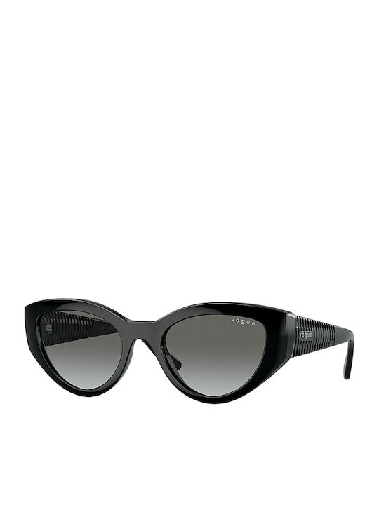 Vogue Ochelari De Soare Pentru Femei Cu Ramă Neagră Din Plastic Și Lentile Gri Degrade VO5566S W44/11