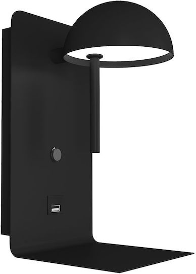 Alphab2b Modern Leuchte Wand mit Integrierter LED und Warmweißes Licht Schwarz 12x16.5x12cm