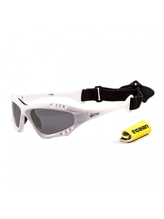 Ocean Sunglasses Sonnenbrillen mit Weiß Rahmen und Gray Linse 11700.3