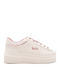 Damen Flatforms Sneakers White Pink