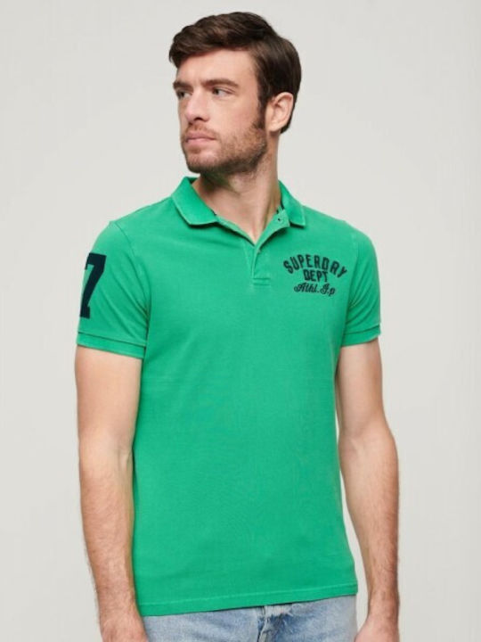 Superdry Ανδρική Μπλούζα Polo Πράσινη