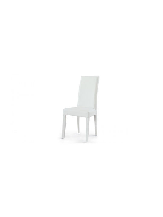 Dining Room Artificial Leather Chair White 46x56x100cm