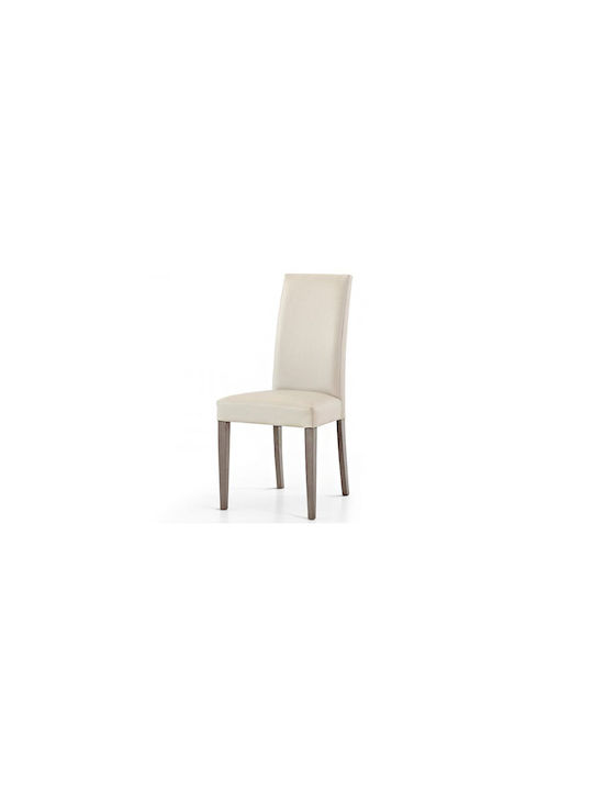 Dining Room Artificial Leather Chair Μπεζ (578i) 46x56x100cm