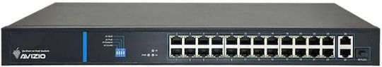 Avizio Power AV-SU24MP2G Negestionat L2 PoE+ Switch cu 24 Porturi Gigabit (1Gbps) Ethernet