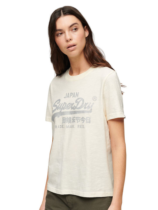 Superdry Damen Sport T-Shirt Beige