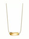 Gold plated steel necklace Rectangle