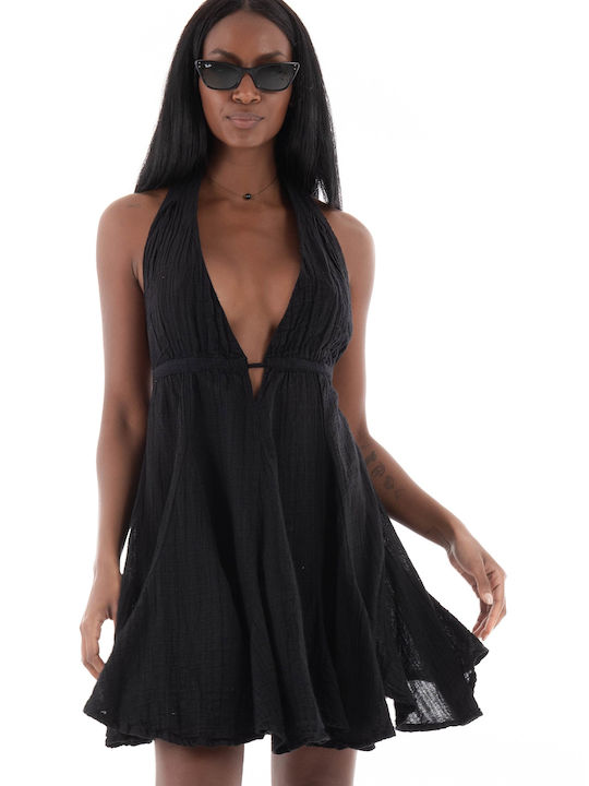 August Mini Kleid Black