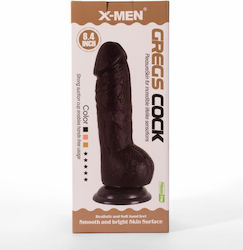 X-Men Dildo cu Testicule și Ventuză Negru 21cm