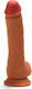 X-Men Dildo με Όρχεις και Βεντούζα Καφέ 22cm