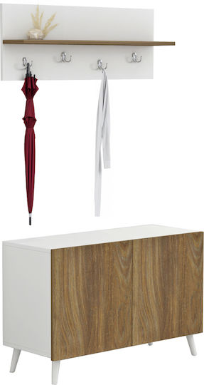 Delphine Entry Furniture with Hanger & Shoe Rack Black 80x31.3x41cm