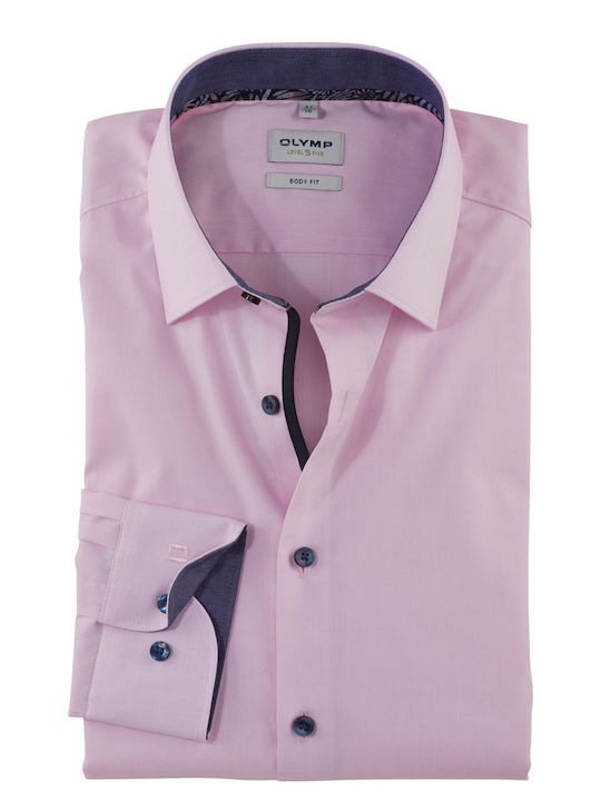 Olymp Level 5 Body Fit Long-sleeved Shirt Pink