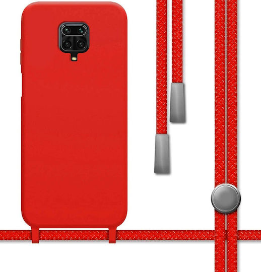 Back Cover Πλαστικό / Σιλικόνης με Λουράκι Κόκκινο (Redmi Note 9S / 9 Pro / 9 Pro Max)