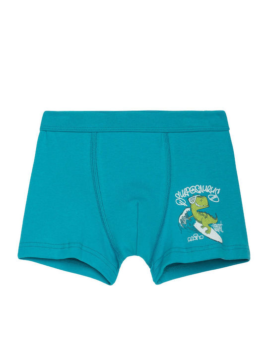 Minerva Dino Kinder-Boxershorts Turquoise