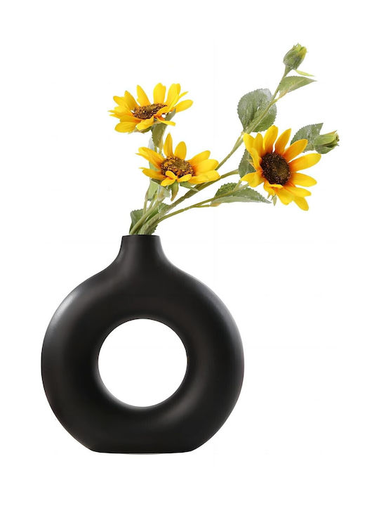 Decorative Vase Black 18x19.3cm