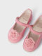 Mayoral Kids Patent Leather Ballerinas with Hoop & Loop Closure Pink