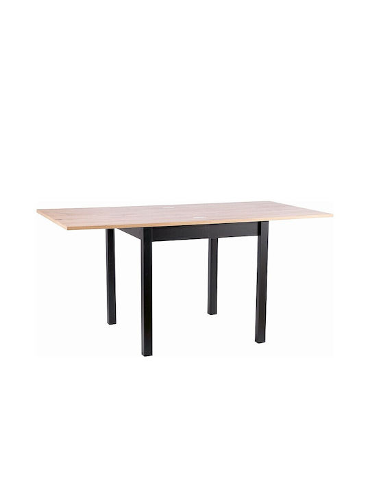 Flip Table Wooden Artisan Oak / Black 80x80cm