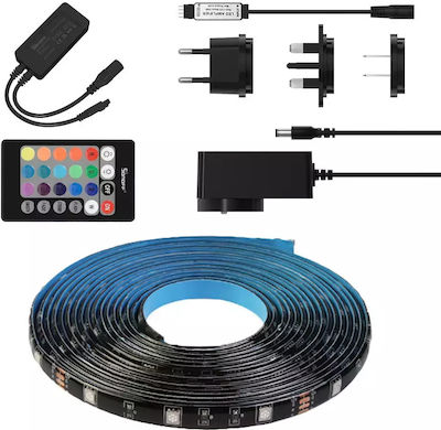 Sonoff Rezistentă la apă Bandă LED Alimentare 12V RGB Lungime 5m Set cu Telecomandă și Alimentare SMD5050