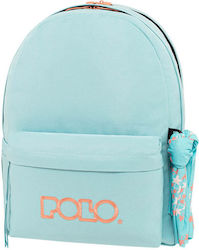 Polo Original Double Σακίδιο Σχολική Τσάντα Πλάτης Γυμνασίου - Λυκείου σε Γαλάζιο χρώμα 2024