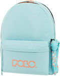 Polo Original Double Scarf School Bag Backpack Junior High-High School in Light Blue color 2024