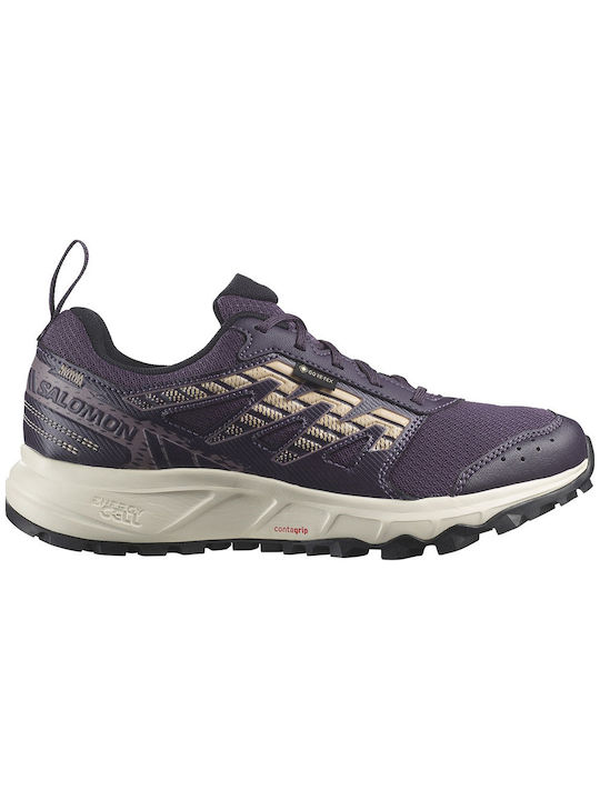 Salomon Wander Women's Trail Running Sport Shoes Waterproof Gore-Tex Membrane Nightshade / Moonscape / Wheat