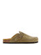 Women's Plakton Leather Anatomical Clogs 181539 Suede Light Khaki