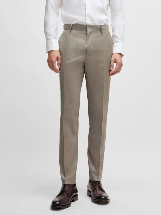 Hugo Boss Men's Suit with Vest Slim Fit Beige