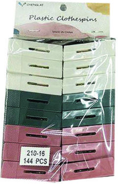 AGC Set coș cu 6 cârlige de rufe din plastic Multicolor