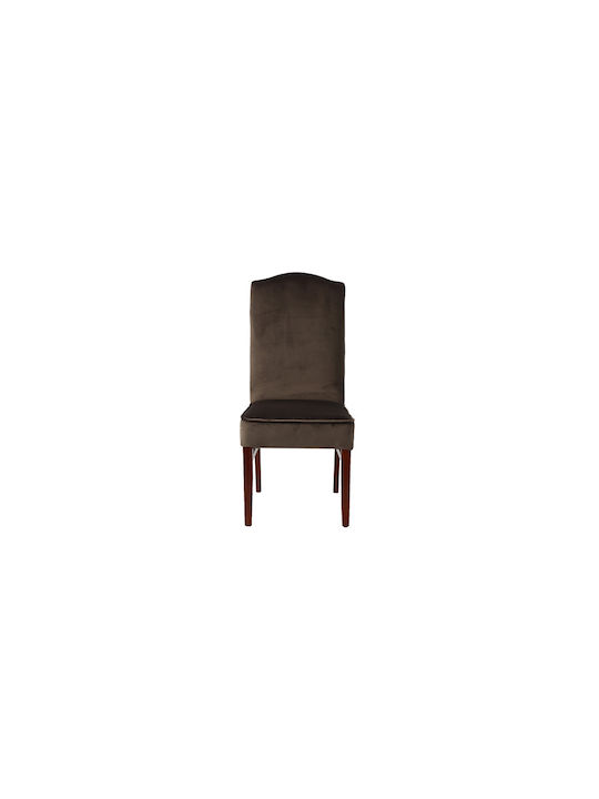 Dining Room Velvet Chair Brown 47x51x104cm