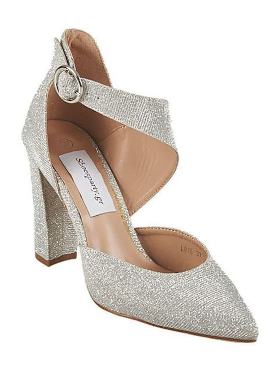 Elenross Silver High Heels with Strap