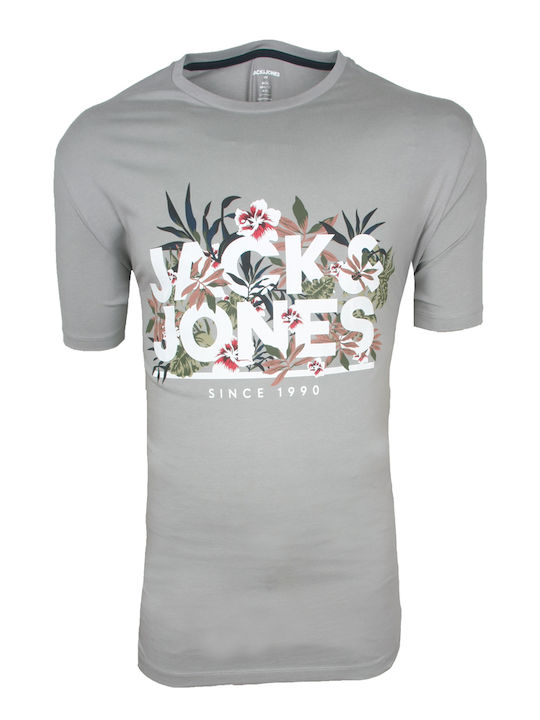 Jack & Jones T-shirt Bărbătesc cu Mânecă Scurtă Gri