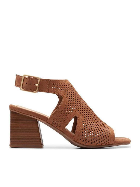 Clarks Siara65 Flow Δερμάτινα Πέδιλα Ταμπά