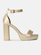 Satin High-Heeled Sandals Beige