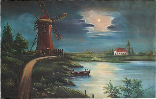 Ανεμόμυλος Πίνακας σε Καμβά 235x66cm
