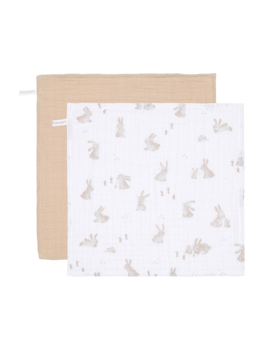 Little Dutch Baby Bunnybeige Σελτεδάκια από Μουσελίνα Beige 25x25εκ. 2τμχ