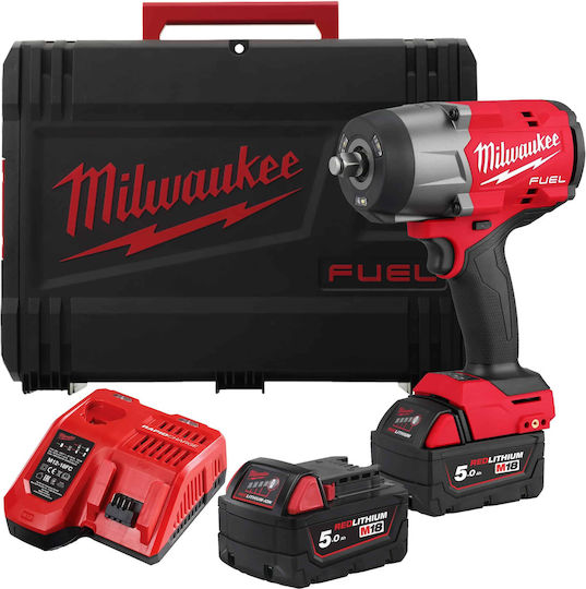 Milwaukee M18 FHIW2F12-502X Brushless Μπουλονόκλειδο Μπαταρίας 18V 2x5Ah με Υποδοχή 1/2"