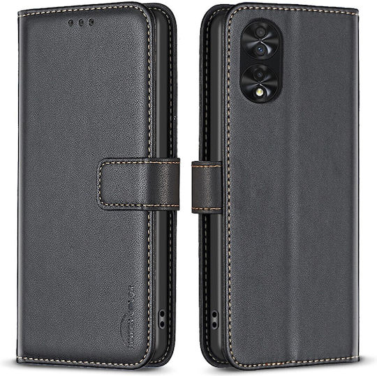 Θήκη Tcl 40 Nxtpaper 4g Binfen Color Leather Wallet Series 12 Με Βάση Στήριξης, Υποδοχές Καρτών Και Μαγνητικό Κούμπωμα Μαύρο