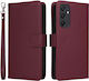 Θήκη Samsung Galaxy A25 5g Betopnice Leather Wallet V005 Με Μαγνητική Αποσπόμενη Πλάτη, Βάση Στήριξης, Υποδοχές Καρτών Και Μαγνητικό Κούμπωμα Βαθύ Κόκκινο