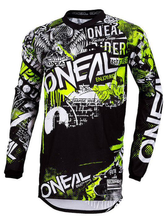 O'neal Copii Tricou Motocross Mânecă lungă Negru Culoare