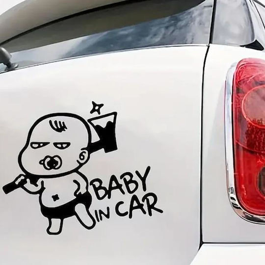 Semn Baby on Board cu Autocolant Negru