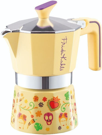 Pedrini Mymoka Stovetop Espresso Pot 3 Cups Yellow