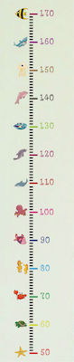 Kids Growth Height Chart Wall Sticker with Design Animals Multicolour 170cm