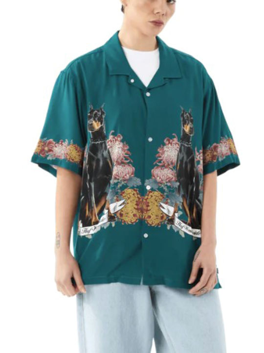 HUF Men's Shirt Short Sleeve Green