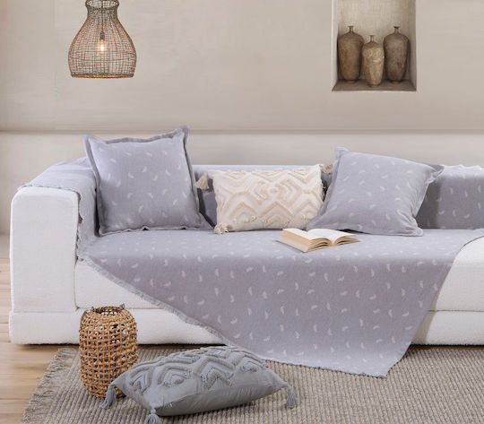 Nef-Nef Homeware Amaranta Ριχτάρι Τριθέσιου Καναπέ 170x300εκ. Grey